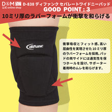 difunc ディファンク セパレートワイド ニーパッド 膝サポーター 10mm厚パッド 1個入 左右兼用 #D-838 イメージ5