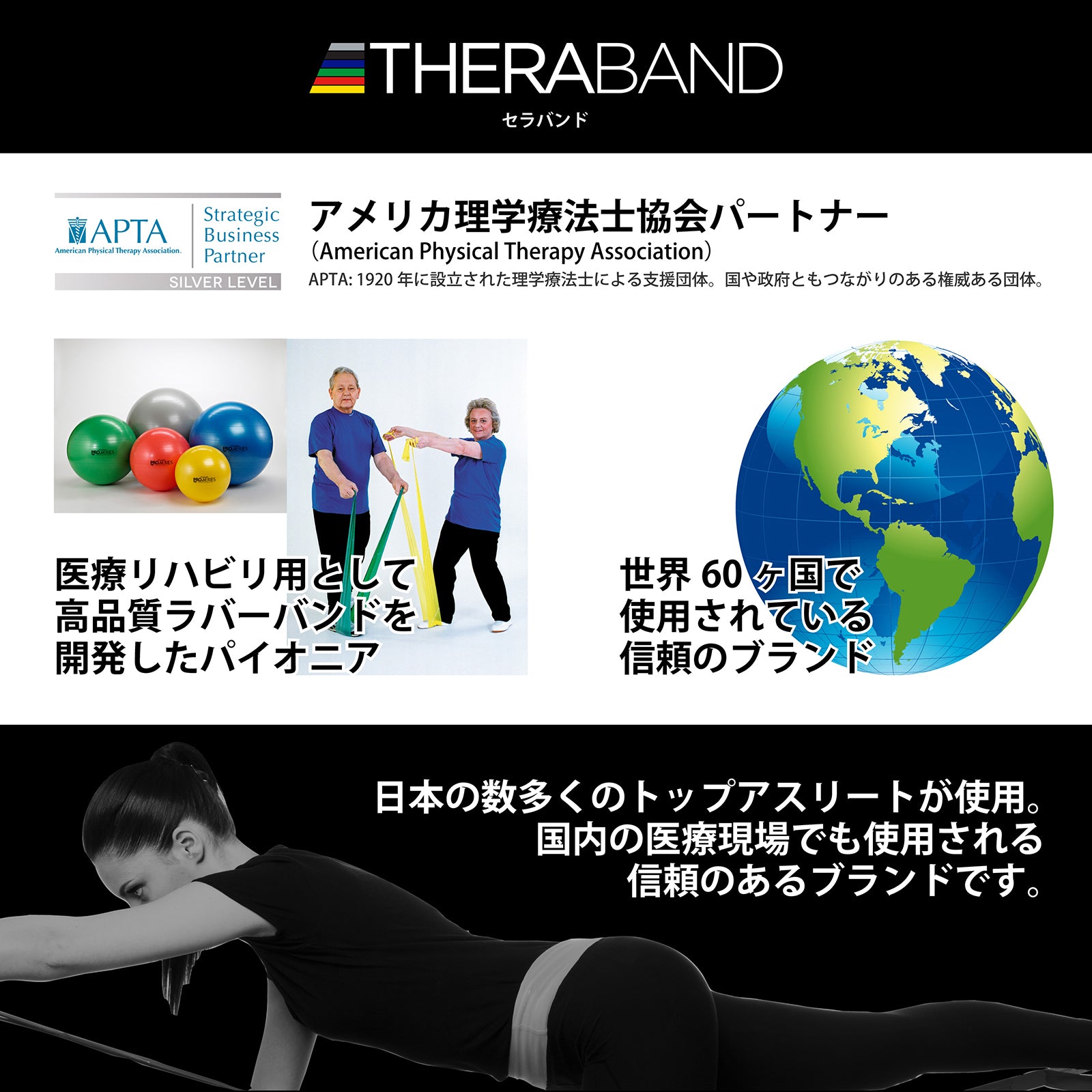 Thera-Band エクササイズボール バランスボール　45㎝.55㎝.65㎝ THERABANDセラバンド・エクササイズボール / 格闘技用品店ファイターズ