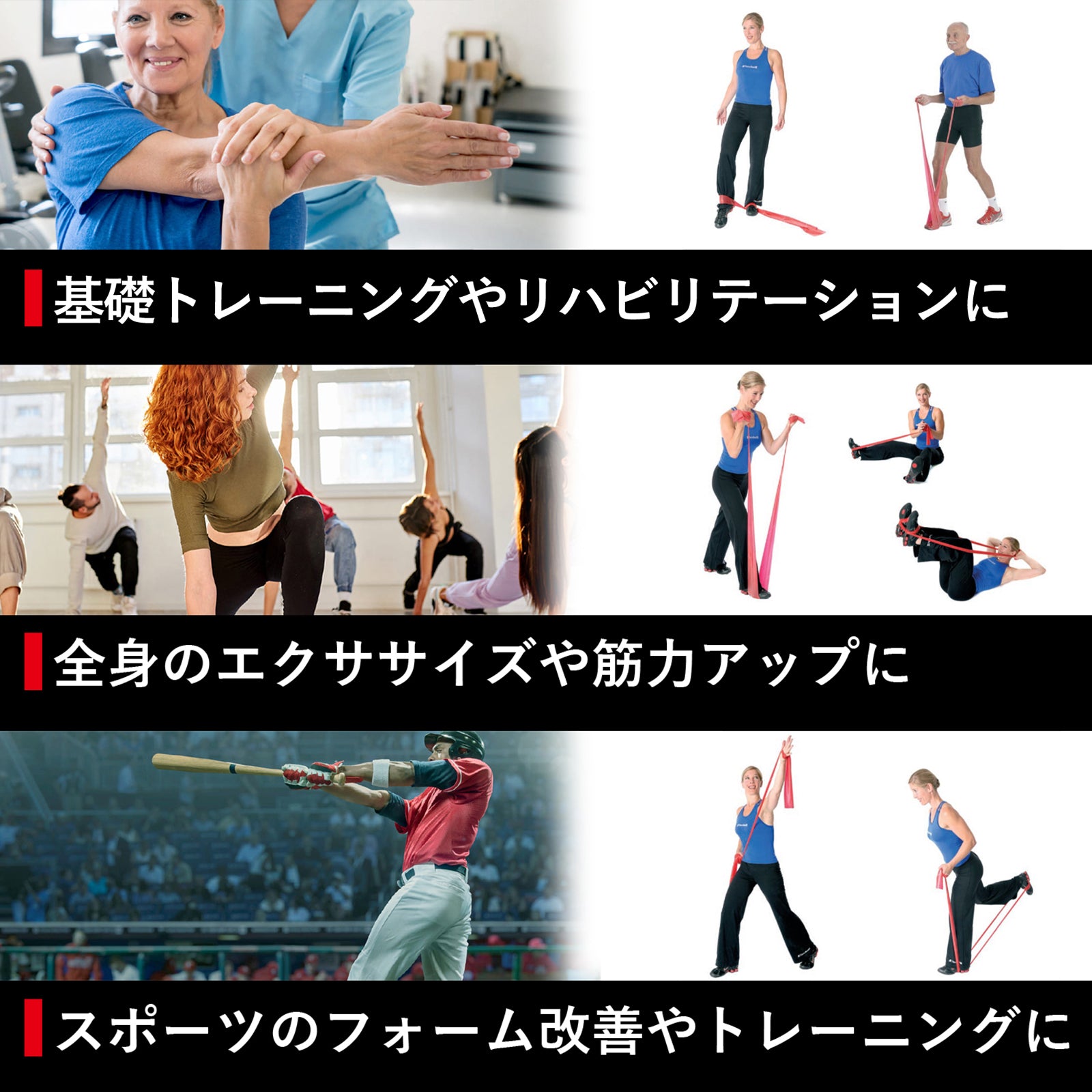 THERABAND セラバンド ブリスターパック 長さ2m 強度レベル-1