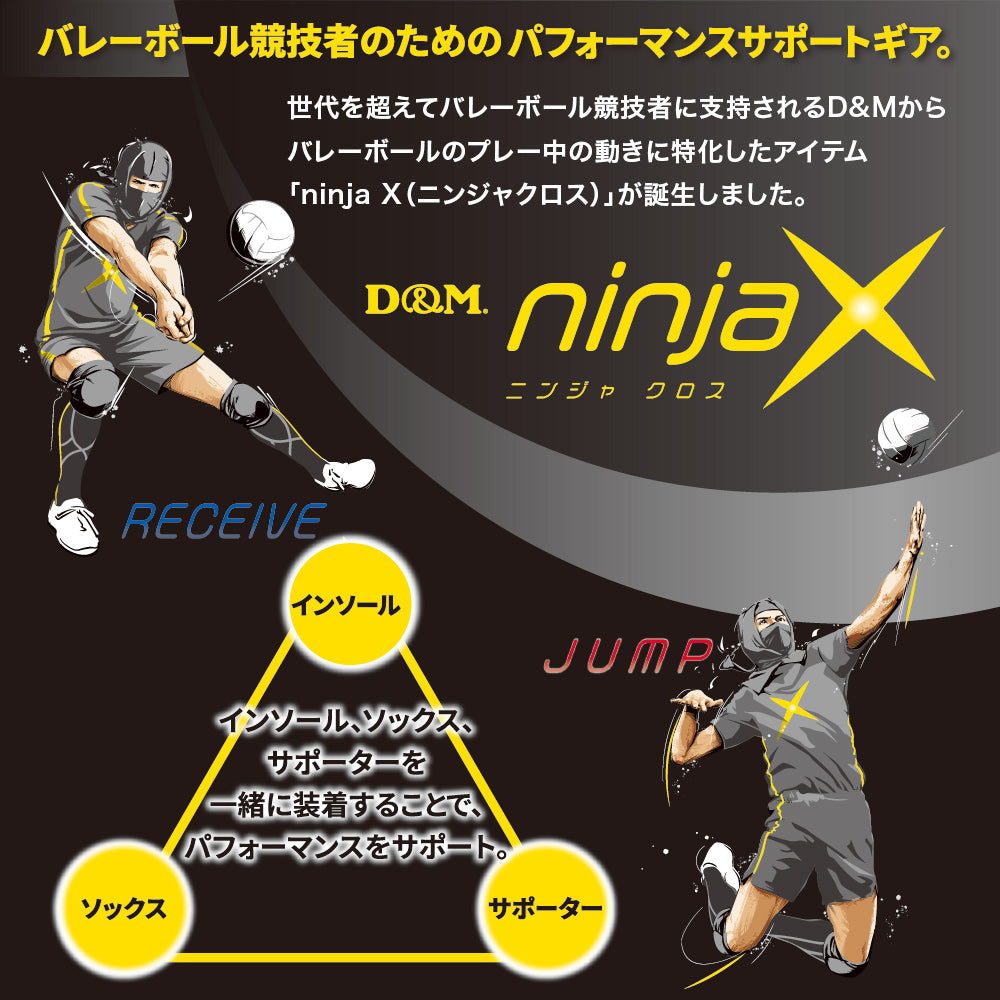 D&M ninjaX ニンジャクロス バレーボール レシーブ インソール 1足入